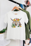 Wastern Cactuswith Rustic Cow Skull Short Sleeve Graphic Tee Unishe Wholesale