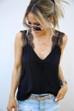 Black One More Night Lace Cami Tank