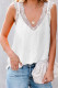 White Eyelash V Neck Cami Tank Top
