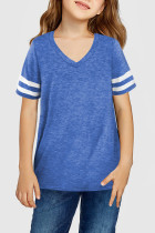 Blue Striped Short Sleeve Girl’s Top