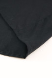 Black Solid Layered Ruffled Drawstring High Waist Maxi Skirt
