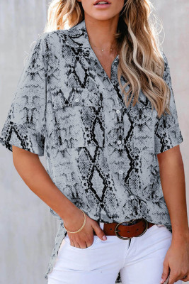 Snake Print Short Sleeve Shirt