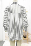 Striped Long SLeeve Mid-length Shirt Unishe Wholesale