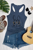 Easter Bunny With Glasses Printed Sleeveless Tank Top Unishe Wholesale
