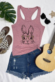 Easter Bunny With Glasses Printed Sleeveless Tank Top Unishe Wholesale
