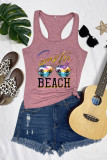 Salty Beach Sunglasses Printed Sleeveless Tank Top Unishe Wholesale