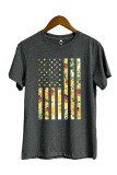 Sunflower American Flag Short Sleeve Graphic Tee Unishe Wholesale