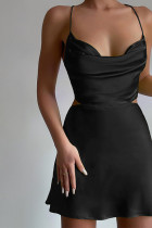 Solid Color Backless Slip Dress Unishe Wholesale