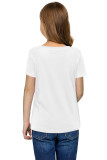 White Colorblock Striped Girls' T-shirt