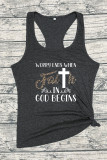 Worry Ends When Faith In God Begins Printed Sleeveless Tank Top Unishe Wholesale
