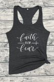 Faith Over Fear Printed Sleeveless Tank Top Unishe Wholesale