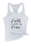 Faith Over Fear Printed Sleeveless Tank Top Unishe Wholesale