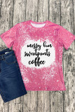 Messy Bun Sweatpants Coffee #mom life O-neck Short Sleeve Top Women UNISHE Wholesale