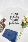 I Stand for the Flag and Kneel for the Cross Over Fear Short Sleeve Graphic Tee Unishe Wholesale 