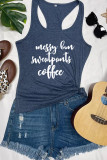 Messy Bun Sweatpants Coffee #mom life Printed Sleeveless Tank Top Unishe Wholesale