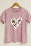 Be Kind Leopard Heart Short Sleeve Graphic Tee Unishe Wholesale 