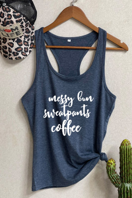 Messy Bun Sweatpants Coffee #mom life Printed Sleeveless Tank Top Unishe Wholesale