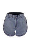 Solid Color Stretch Ruffle Jeans Shorts Unishe Wholesale
