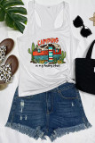 Camping is My Happy Place Printed Sleeveless Tank Top Unishe Wholesale