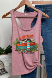 Camping is My Happy Place Printed Sleeveless Tank Top Unishe Wholesale