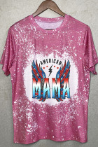 American Mama Retro Wings O-neck Short Sleeve Top Women UNISHE Wholesale