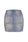Ripped Denim Mini Skirt Unishe Wholesale