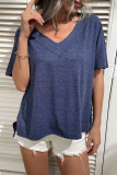 Solid Color Short Sleeves Loose T-shirt Unishe Wholesale