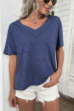 Solid Color Short Sleeves Loose T-shirt Unishe Wholesale
