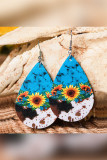 Sunflower Print Eardrop Earrings Unishe Wholesale MOQ 5pcs