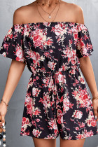 Floral Print Off Shoulder Shorts Jumpsuit Unishe Wholesale