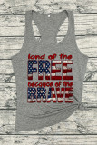 Land of the free because of the brave Printed Sleeveless Tank Top Unishe Wholesale