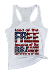 Land of the free because of the brave Printed Sleeveless Tank Top Unishe Wholesale