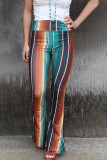 Colorful Stripe High Waist Slim Flare Pants Unishe Wholesale