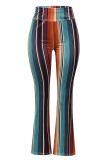Colorful Stripe High Waist Slim Flare Pants Unishe Wholesale