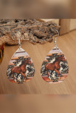 Horse Print PU Earrings Unishe Wholesale MOQ 5pcs