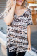 Leopard Print Color Block V Neck Tunic Top