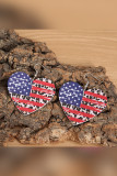 Independence Day Heart Leopard Print Leather Earrings Unishe Wholesale MOQ 5pcs
