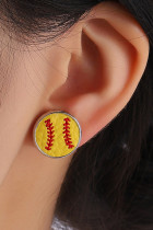 Baseball Design Round Earrings Unishe Wholesale MOQ 5pcs