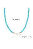 Blue Beading Pear Necklace Unishe Wholesale MOQ 5pcs