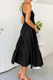 Solid Blank One Shoulder Loose Midi Dress Unishe Wholesale