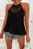 Lace Hollow Out Stitching Halter Sleeveless Tank Top Unishe Wholesale