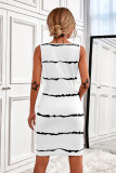 Striped Zip Sleeveless Dress Unishe Wholesale