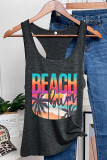Beach Bum Print Sleeveless Tank Top Unishe Wholesale