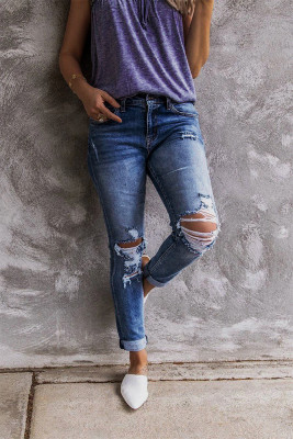 Vintage Ripped Straight Pants Jeans Unishe Wholesale