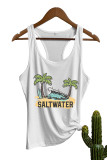 Salt Water Heals Everything Print Sleeveless Tank Top Unishe Wholesale