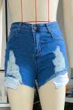 Light Blue Pocket Denim Shorts Unishe Wholesale