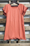 Red Round Neck Short Sleeve Shirt Unishe Wholesale