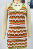Aztec Knitted Halter Sleeveless Mini Dress Unishe Wholesale