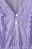 Purple Luminous Dawn Lace Gown