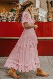 Pink Luminous Dawn Lace Gown